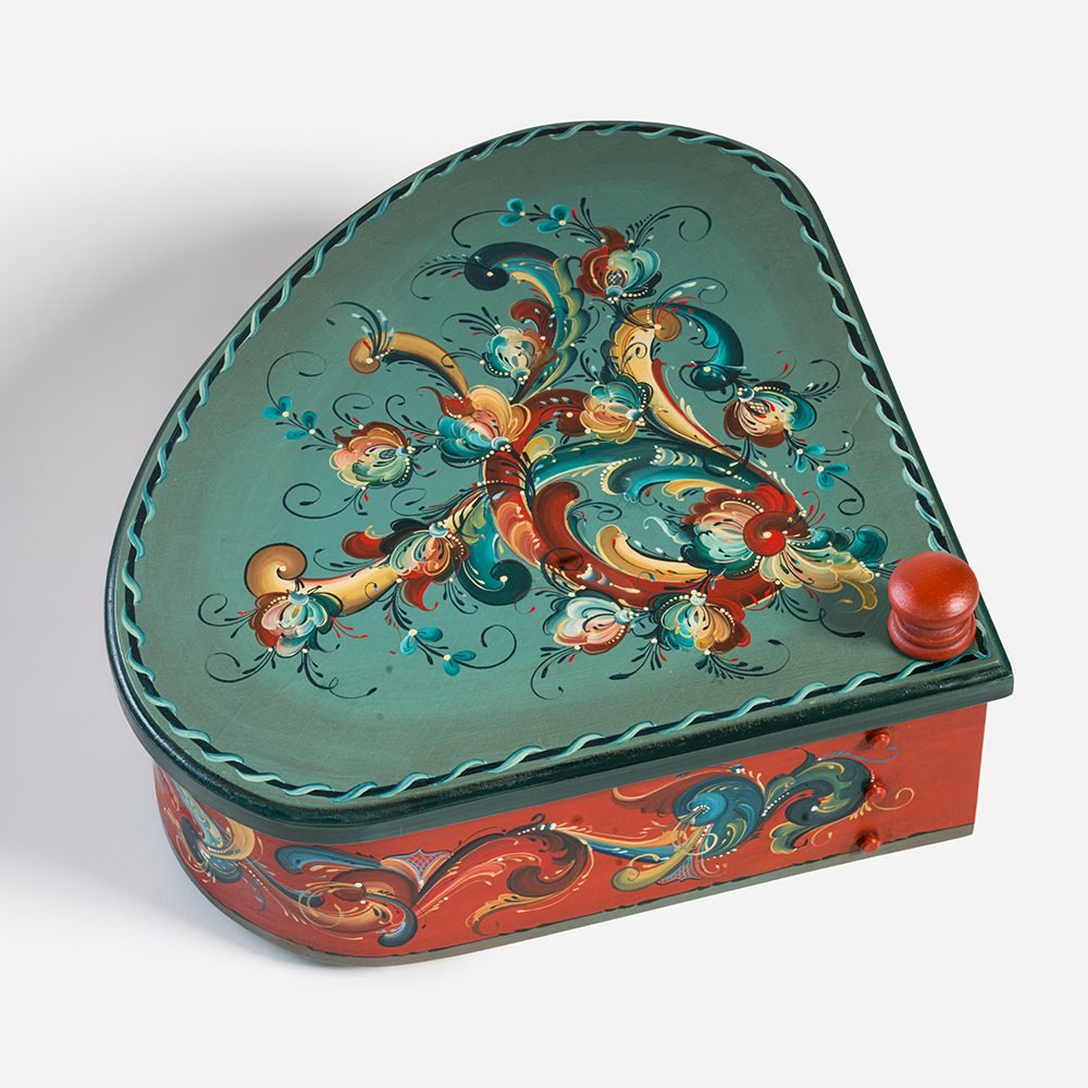 Lefse Box — Telemark style rosemaling